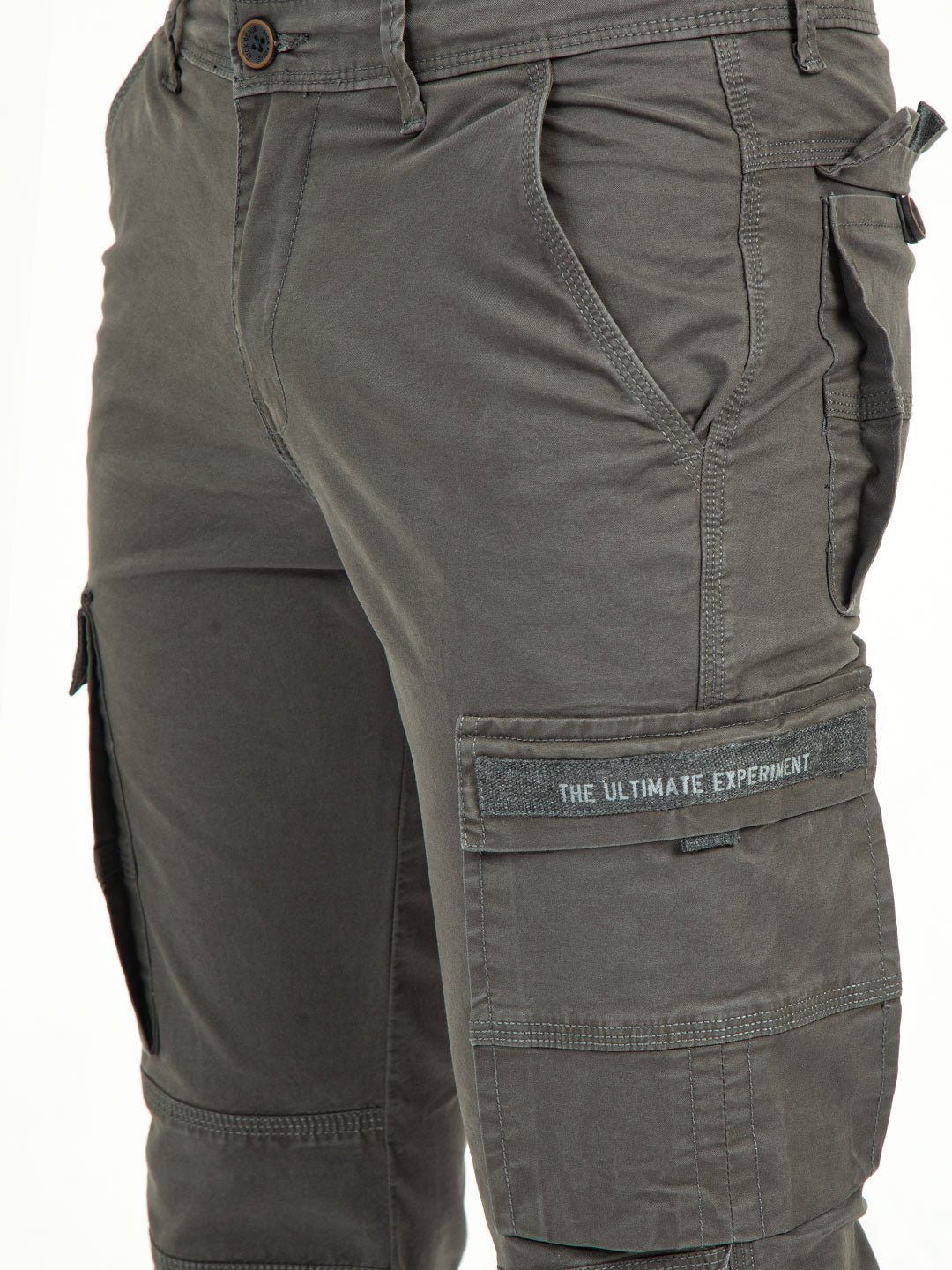 Men's Strechable Slim Fit Solid Cargo | Rick Rogue, Rick Rogue