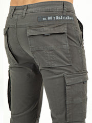 Men's Strechable Slim Fit Solid Cargo | Rick Rogue, Rick Rogue