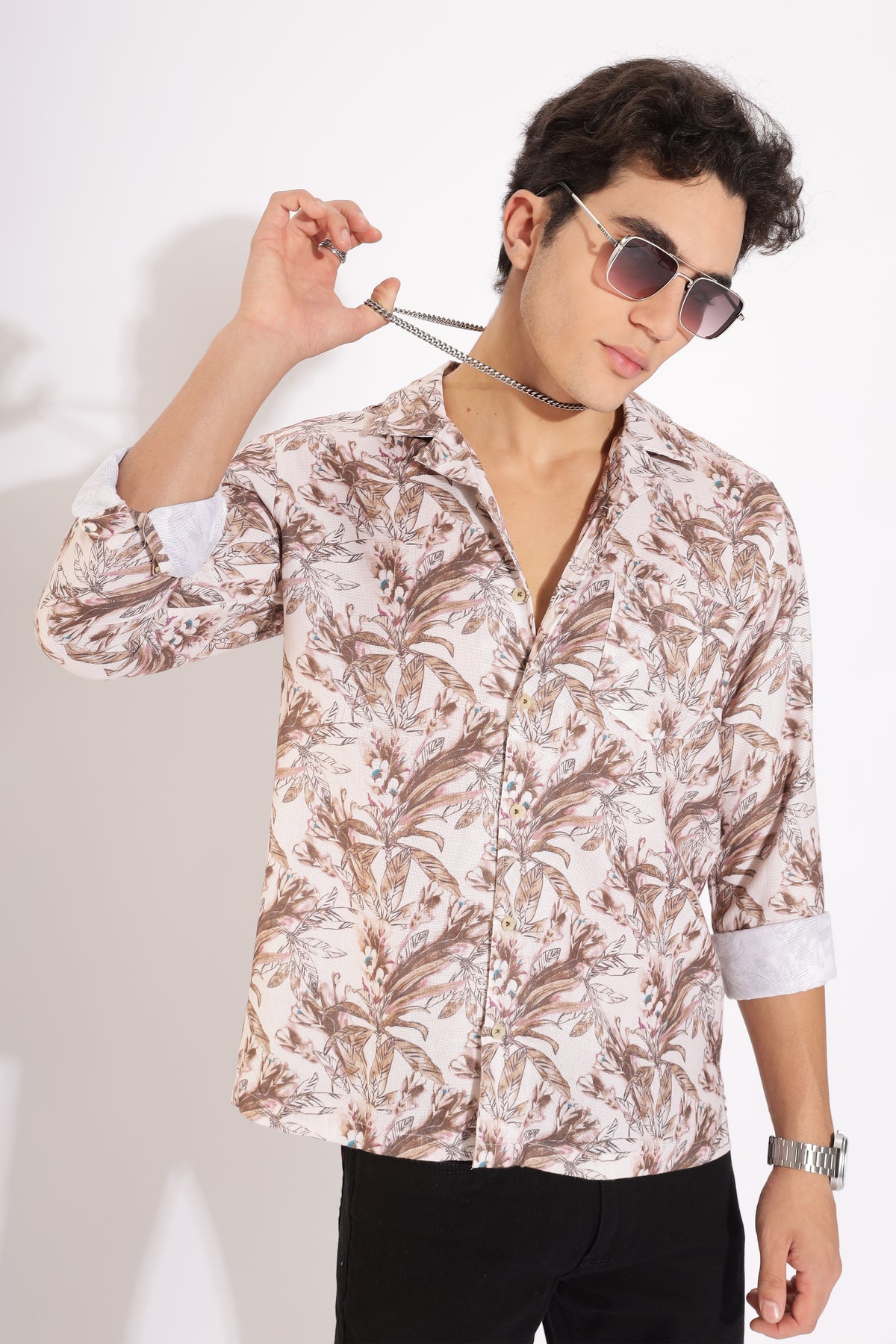 Waffle Leaf Printed Shirt