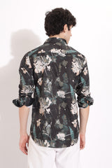 Leaf Flower Digital Print Shirt