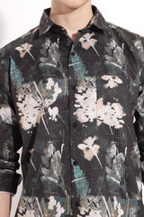 Leaf Flower Digital Print Shirt