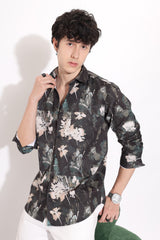 Leaf Flower Digital Print Shirt