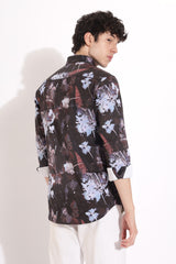 Leaf Flower Digital Print Shirt