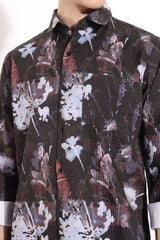 Leaf Flower Digital Print Shirt