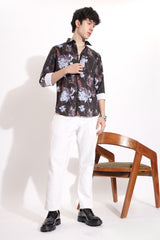 Leaf Flower Digital Print Shirt