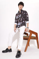 Leaf Flower Digital Print Shirt