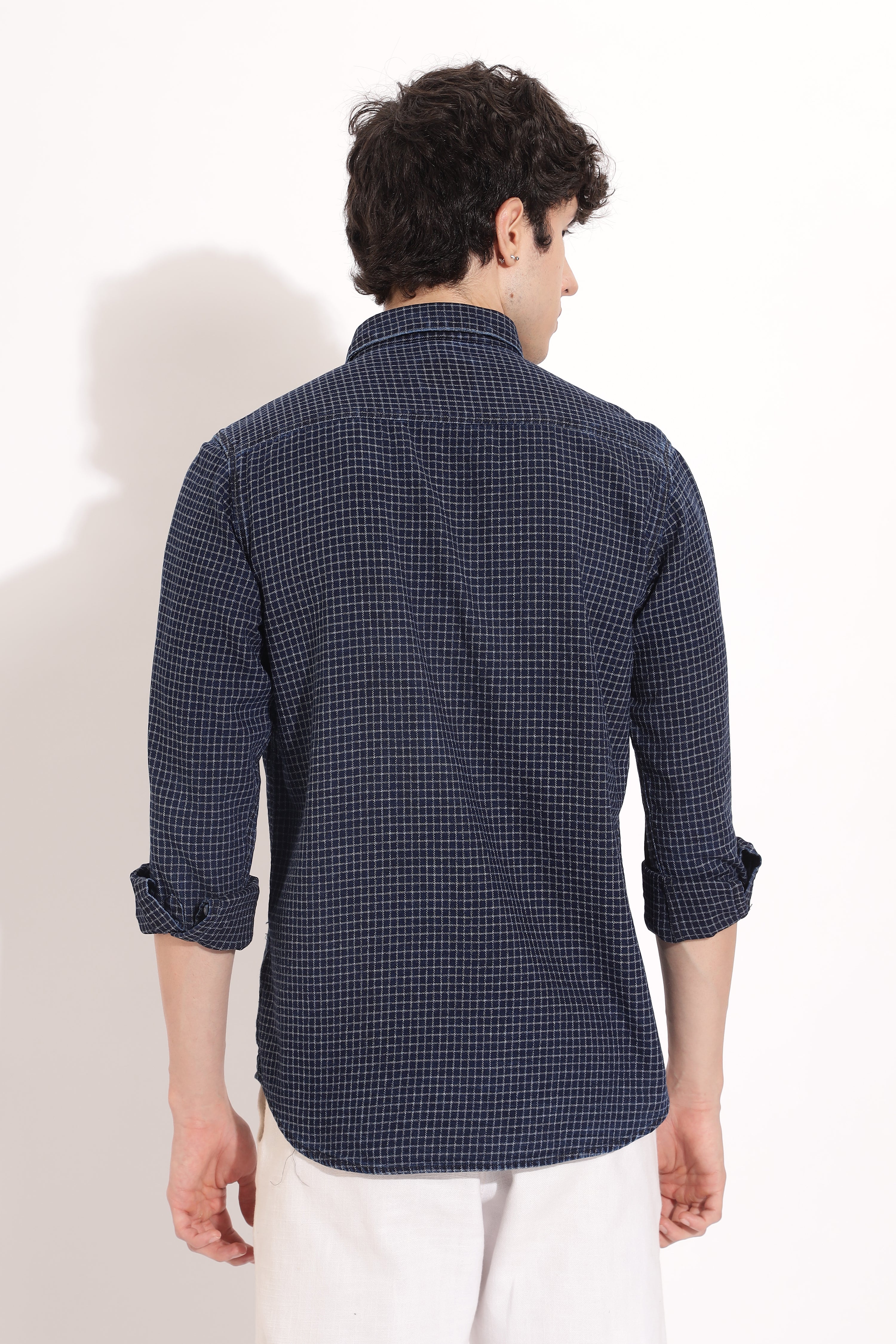 Indigo Small Checked Shirt