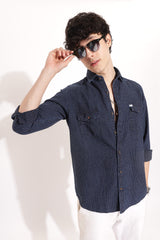 Indigo Small Checked Shirt