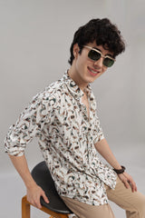 Men's White Base All Over Printed Shirt | Rick Rogue