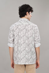 Men's Waffle Cuban collar Leaf Printed Shirt | Rick Rogue