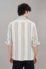 Men's Striped Cuban Collar Shirt | Rick Rogue