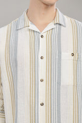 Men's Striped Cuban Collar Shirt | Rick Rogue