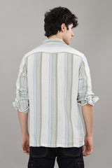 Men's Striped Cuban Collar Shirt | Rick Rogue