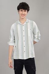 Men's Striped Cuban Collar Shirt | Rick Rogue