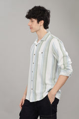 Men's Striped Cuban Collar Shirt | Rick Rogue