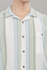 Men's Striped Cuban Collar Shirt | Rick Rogue