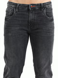 Men's Knitted  Dark Blue Mid-Rise Stretchable Jeans | Rick Rogue, Rick Rogue