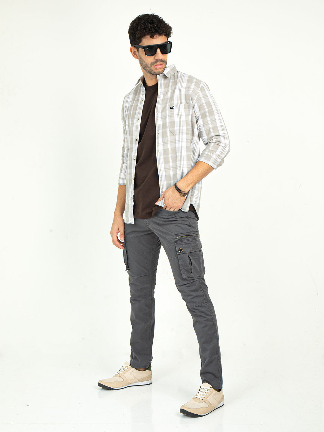 Men's Stretchable Twill Slim Fit Cargo | Cactus, CACTUS