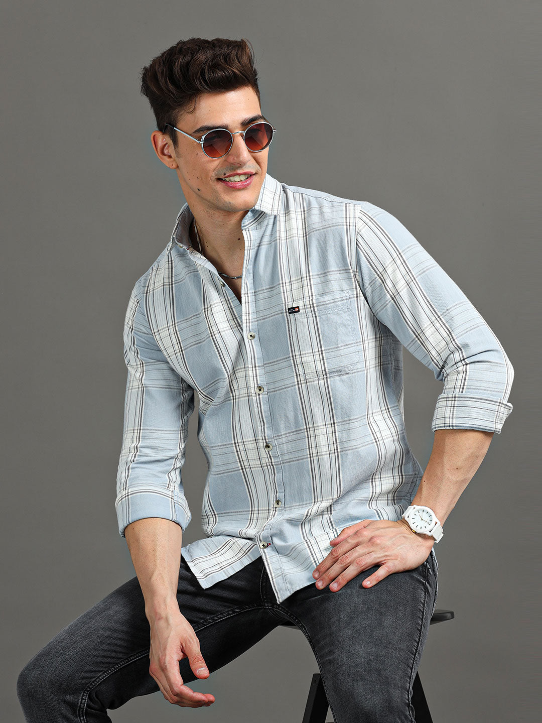 MEN'S CASUAL SLIM FIT CHECK SHIRT | Rick Rogue, Rick Rogue