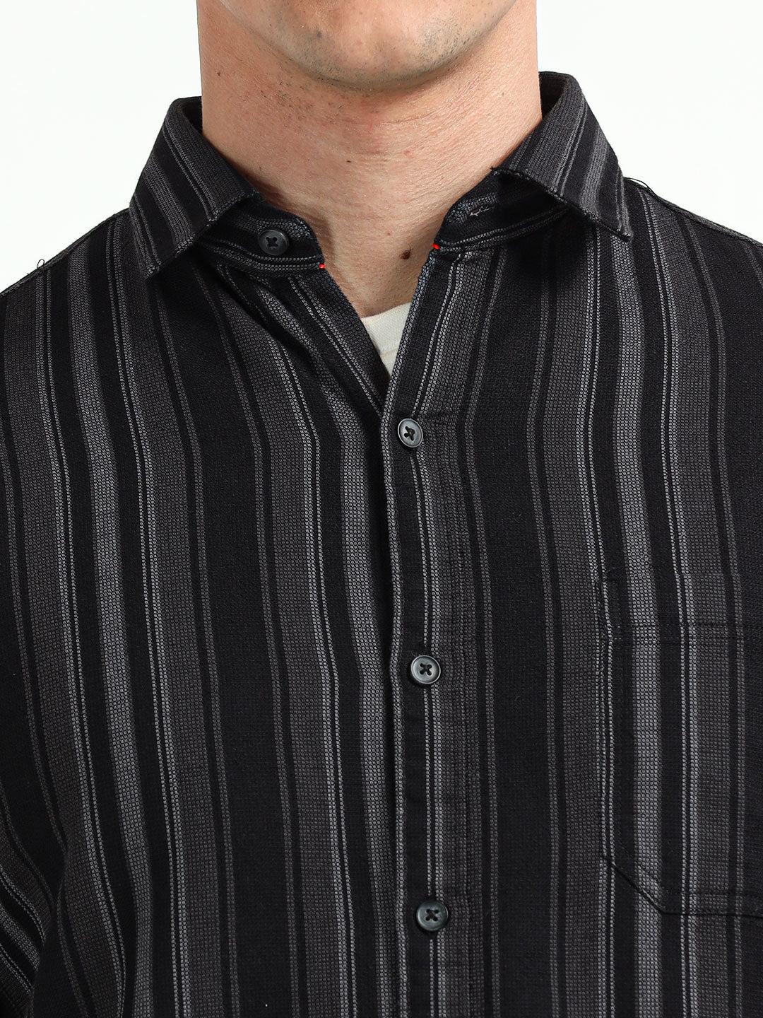 Men's Standard Striped Slim Fit Opaque Casual Shirt | Rick Rogue, Rick Rogue