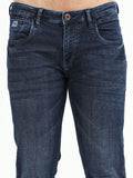 Men's Dark Blue Knitted Slim Fit Jeans | Rick Rogue, Rick Rogue