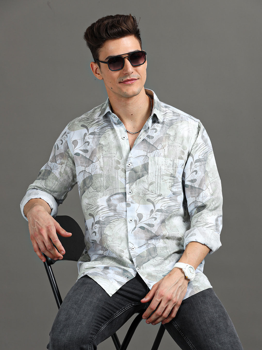 Men's Floral Printed Regular Fit Casual Shirt | Rick Rogue, Rick Rogue