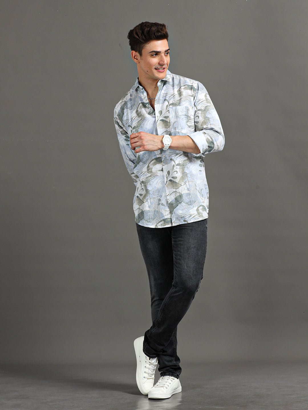 Men's Floral Printed Regular Fit Casual Shirt | Rick Rogue, Rick Rogue