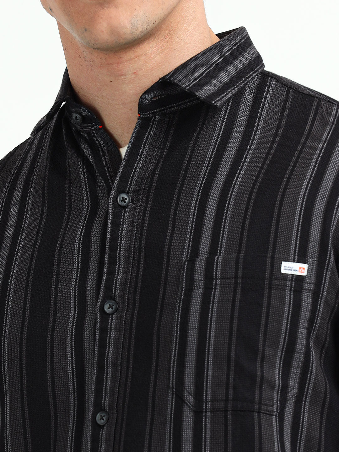 Men's Standard Striped Slim Fit Opaque Casual Shirt | Rick Rogue, Rick Rogue