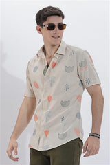 Men's Linen Self Design Shirt | Rick Rogue