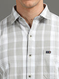 Men's Grey Checked Slim Fit Shirt | Rick Rogue, Rick Rogue