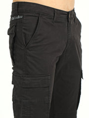 Men's Strechable Slim Fit Solid Cargo | Rick Rogue, Rick Rogue