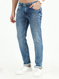 Men's Stretchable Knitted Mid Blue Slim Fit Jeans | Rick Rogue, Rick Rogue