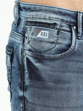 Men's Knitted Ice Blue Mid-Rise Stretchable Jeans | Rick Rogue, Rick Rogue