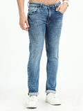 Men's Stretchable Knitted Mid Blue Slim Fit Jeans | Rick Rogue, Rick Rogue