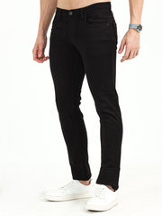 Men's Black Stretchable Knitted Slim Fit Jeans | Rick Rogue, Rick Rogue