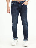 Men's Dark Blue Knitted Slim Fit Jeans | Rick Rogue, Rick Rogue