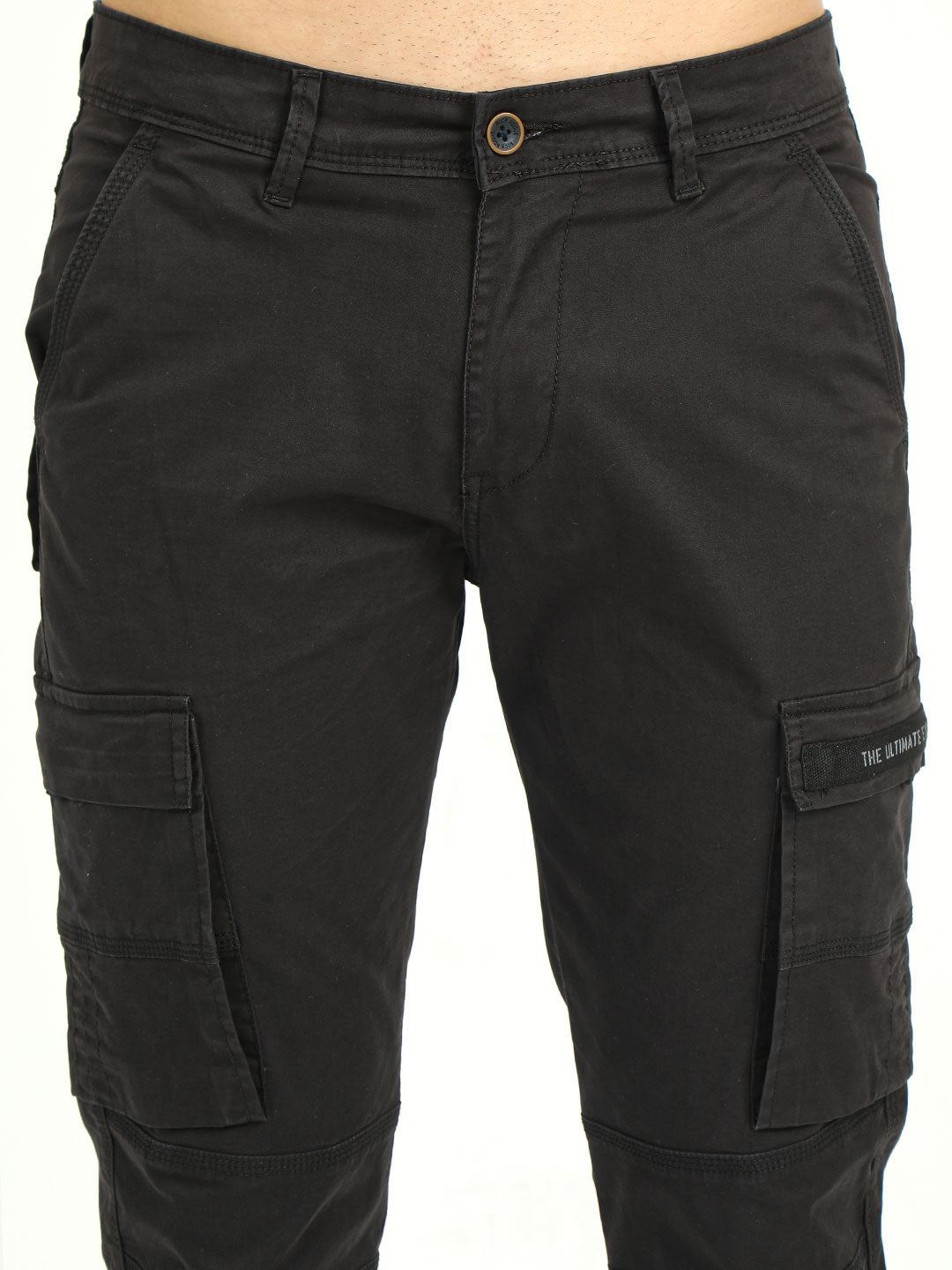 Men's Strechable Slim Fit Solid Cargo | Rick Rogue, Rick Rogue