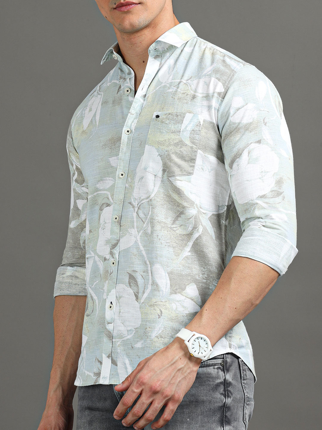 Men's Casual Fit Floral Printed Casual Shirt | Rick Rogue, Rick Rogue