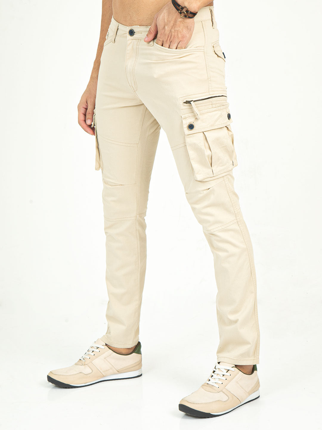 Men's Stretchable Twill Slim Fit Cargo | Cactus, CACTUS