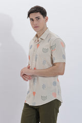 Linen Self Design Shirt