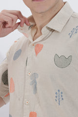 Linen Self Design Shirt