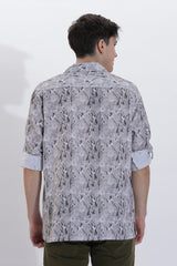 Men's Waffle Cuban collar Leaf Printed Shirt | Rick Rogue