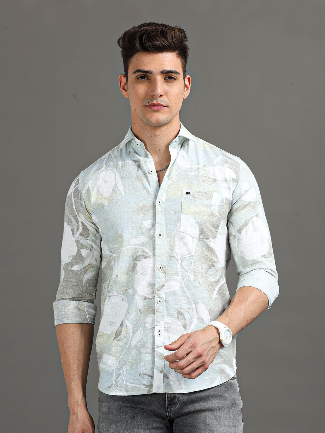 Men's Casual Fit Floral Printed Casual Shirt | Rick Rogue, Rick Rogue