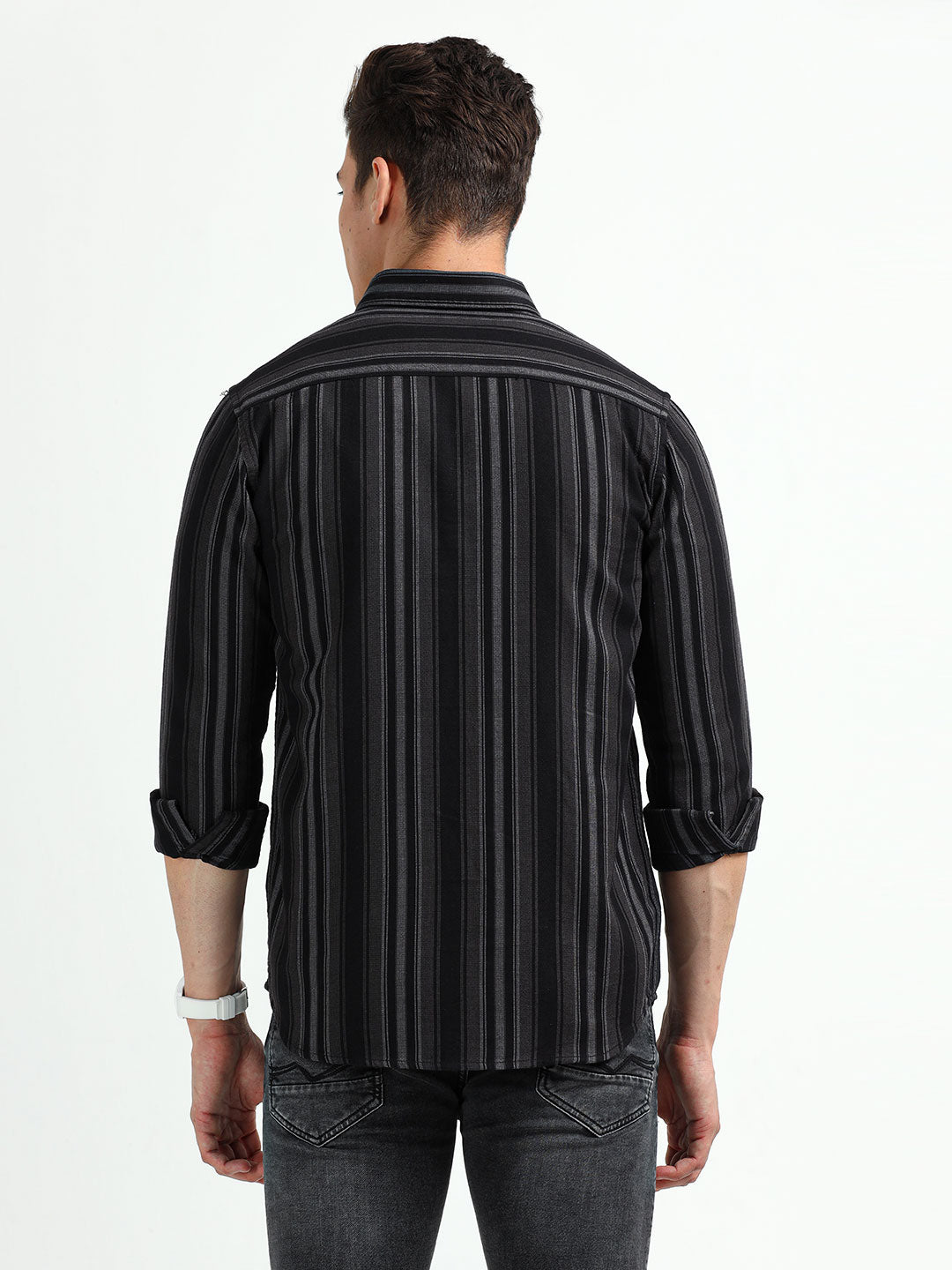 Men's Standard Striped Slim Fit Opaque Casual Shirt | Rick Rogue, Rick Rogue