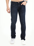 Men's Dark Blue Knitted Slim Fit Jeans | Rick Rogue, Rick Rogue