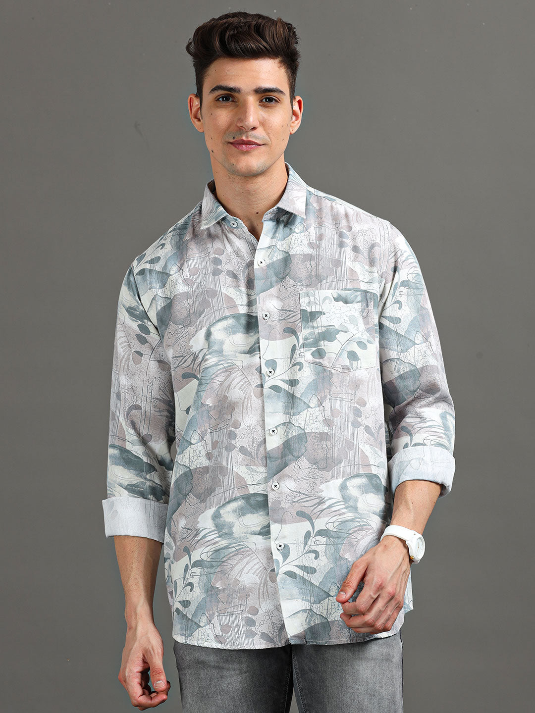 Men's Floral Printed Regular Fit Casual Shirt | Rick Rogue, Rick Rogue