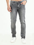 Men's Knitted Light Grey Mid-Rise Slim fit Jeans | Rick Rogue, Rick Rogue