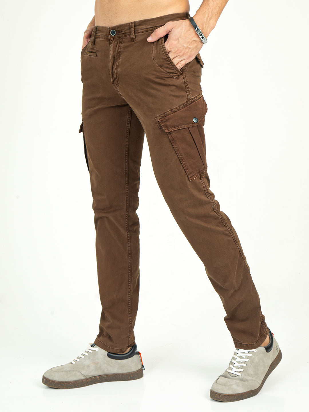 MEN'S Ankle Length Stretchable SLIM FIT CARGOS | Rick Rogue, Rick Rogue