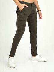 Men's Strechable Slim Fit Solid Cargo | Rick Rogue, Rick Rogue