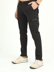 Men's Strechable Slim Fit Solid Cargo | Rick Rogue, Rick Rogue